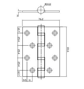 Bản lề cửa BLC4BB- 2.01.103
