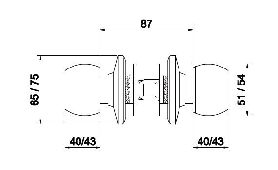 Tay nắm tròn hai đầu chìa TN-4.12.165