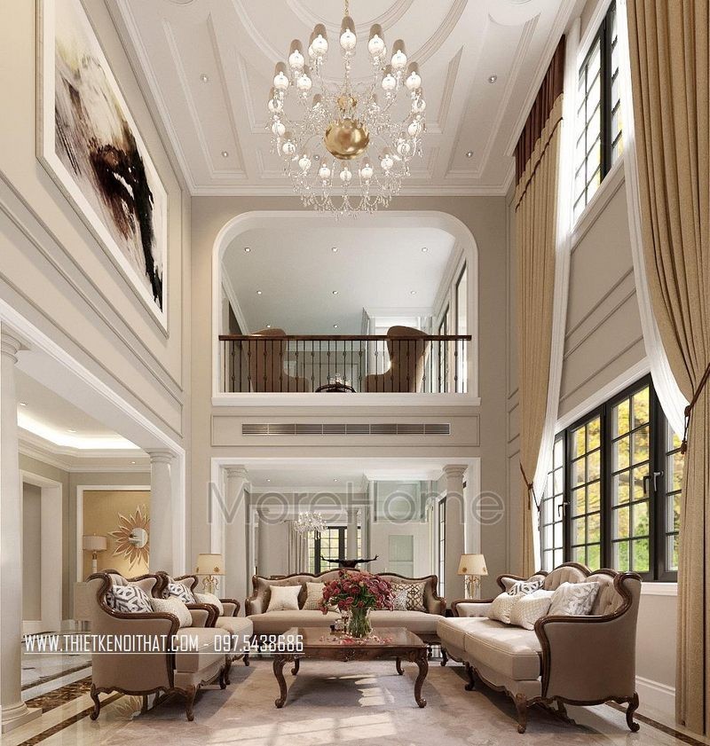 Nội thất phòng khách gỗ óc chó