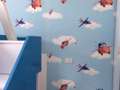 Thi công giấy dán tường phòng trẻ em