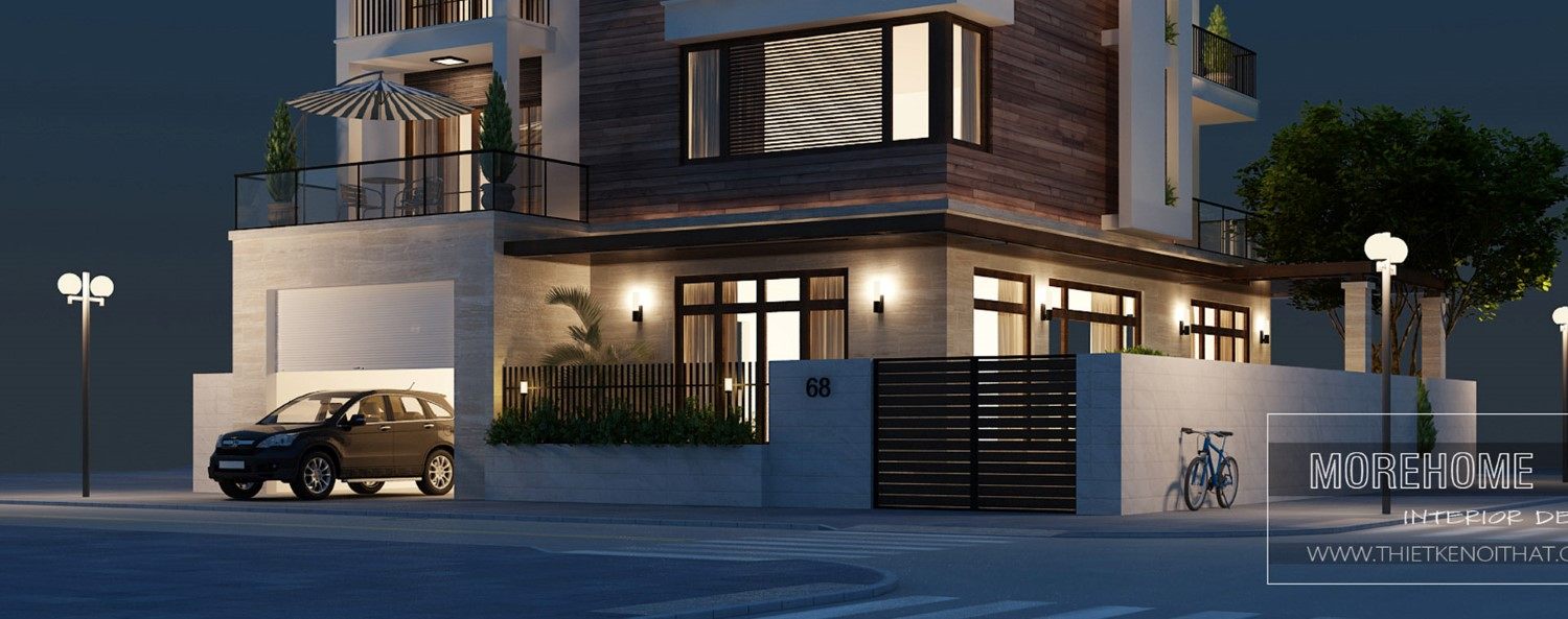 Thiết kế kiến trúc biệt thự hiện đại 4 tầng tại Nam Định - Anh Tùng
