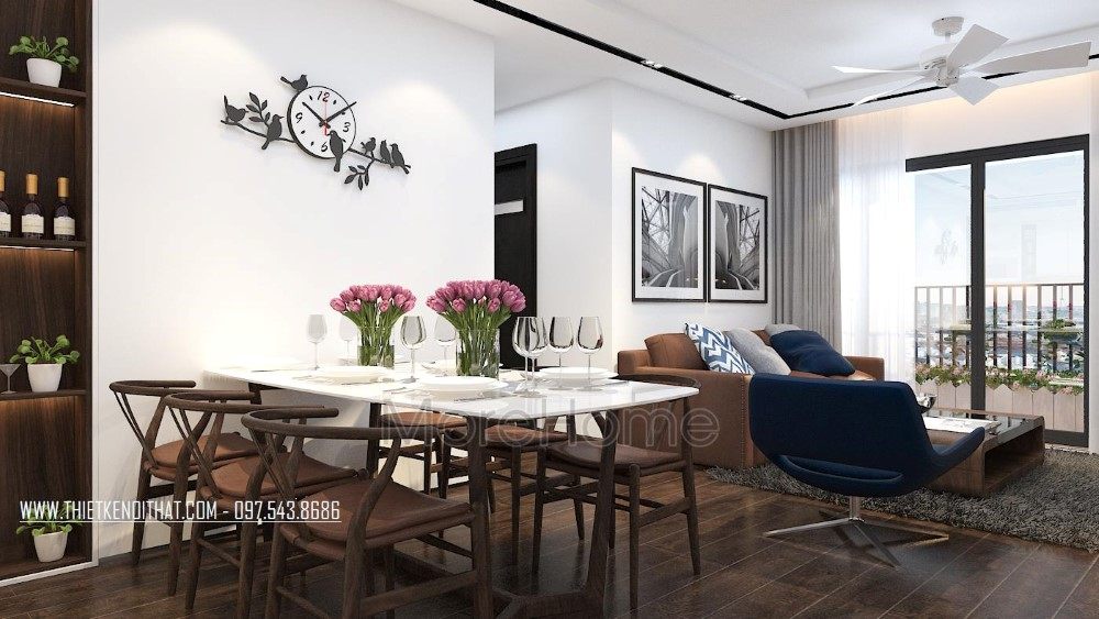 Thiết kế nội thất căn hộ chung cư Home City phong cách hiện đại - Anh Tuấn