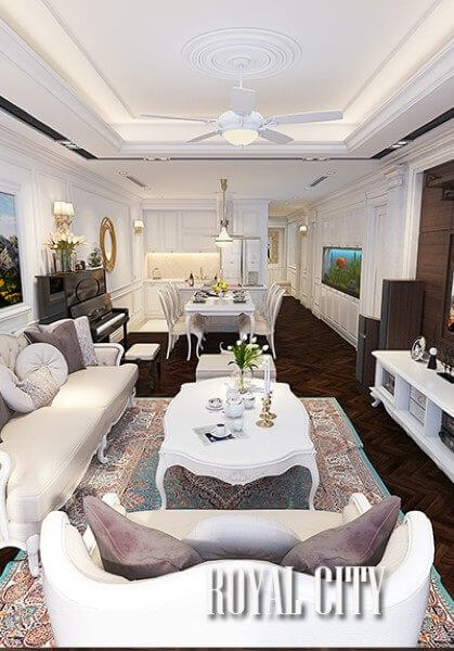 Thiết kế chung cư tân cổ điển cao cấp tại Royal City - Chị Hà