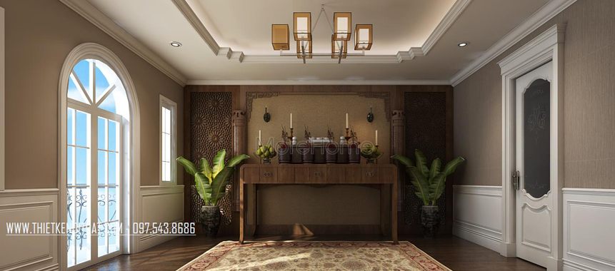 Bàn thờ đẹp tại biệt thự Mỗ Lao Hà Đông - mẫu 23