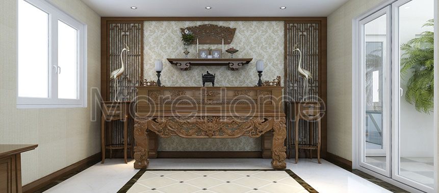 Bàn thờ đứng tại biệt thự Nam Long - mẫu 22