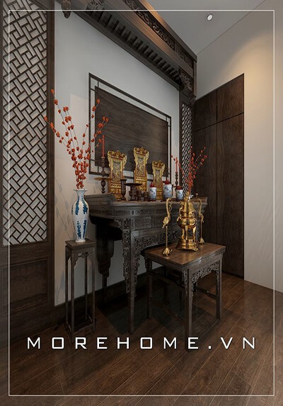 Mẫu bàn thờ hiện đại-Hợp phong thủy cho nhà phố, chung cư