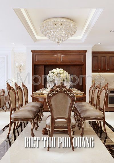 Thiết kế nội thất biệt thự Phổ Quang phong cách tân cổ điển đẹp, sang trọng.