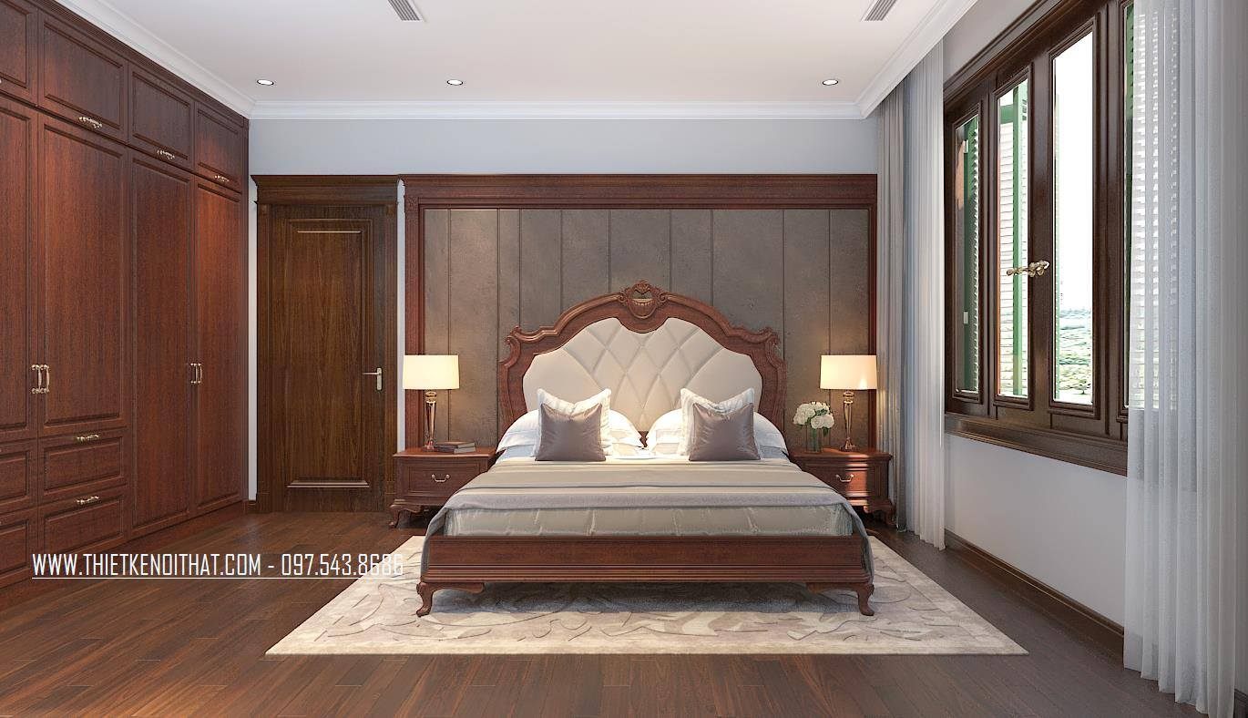 Thiết kế nội thất phòng ngủ biệt thự thành phố giao lưu