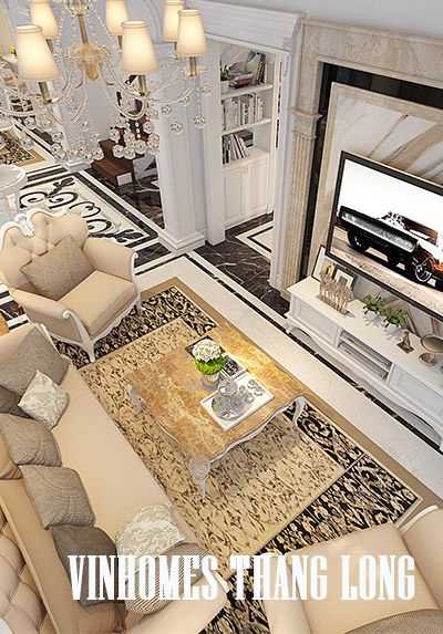 Thiết kế nội thất biệt thự Vinhomes Thăng Long tân cổ điển sang trọng - Anh Hưng 