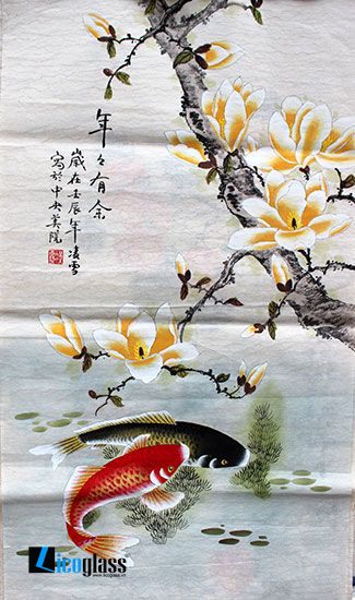 Tranh kính cá chép hoa đại - mẫu 17