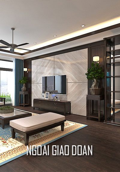 Thiết kế nội thất chung cư Ngoại Giao Đoàn phong cách gỗ việt