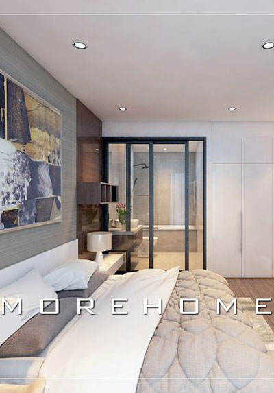 Mẫu thiết kế phòng ngủ có nhà vệ sinh đầy sang trọng và tiện nghi