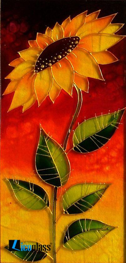 Tranh kính hoa hướng dương - mẫu 25