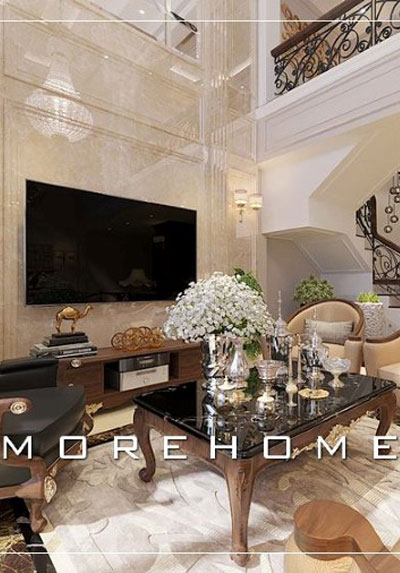 BST mẫu nội thất phòng khách gỗ óc chó sang trọng, đẳng cấp