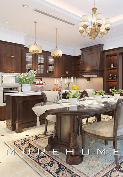 Bộ sưu tập các mẫu thiết kế phòng bếp biệt thự đẹp, sang trọng và tiện nghi