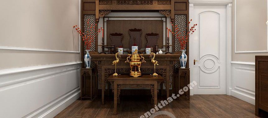Bàn thờ gia tiên 2 tầng - Mẫu 010