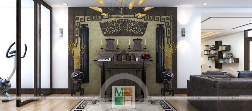 Phòng thờ đẹp và sang trọng cho biệt thự và chung cư cao cấp - Mẫu 14