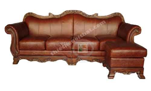 Sofa dài bọc da cổ điển