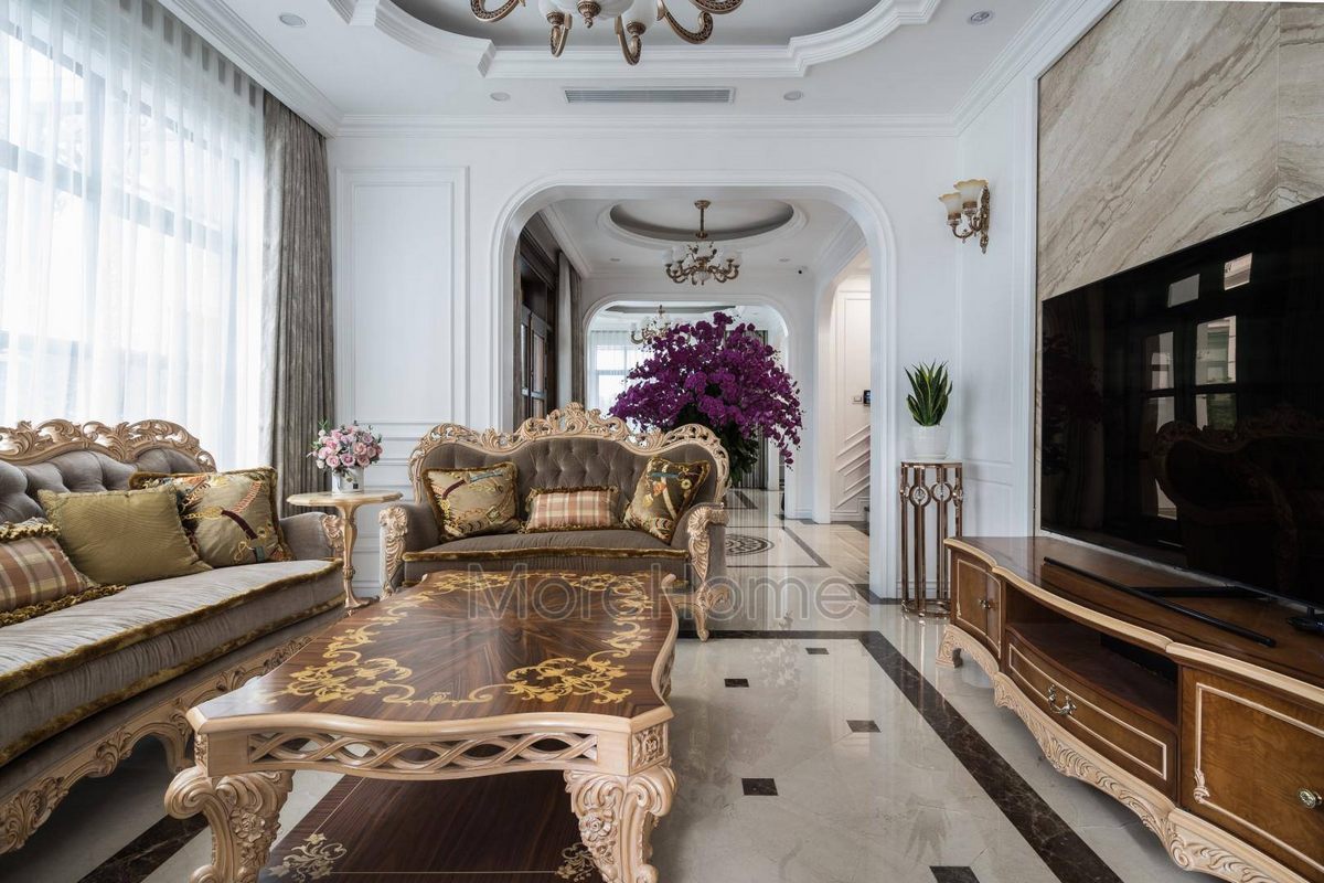 Bàn ăn tân cổ điển tại biệt thự Vinhomes Imperia Hải Phòng