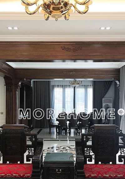  Thi công nội thất tân cổ điển nổi bật gỗ óc chó cao cấp tại biệt thự Hà Tĩnh