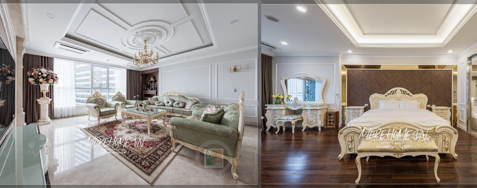 Thi công nội thất chung cư tân cổ điển đẹp, cao cấp, sang trọng, quý phái