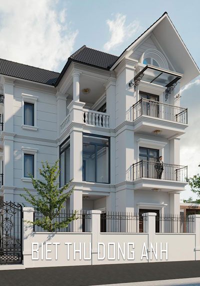 Thiết kế kiến trúc biệt thự, nội thất biệt thự gỗ óc chó đẹp tại Đông Anh Hà Nội