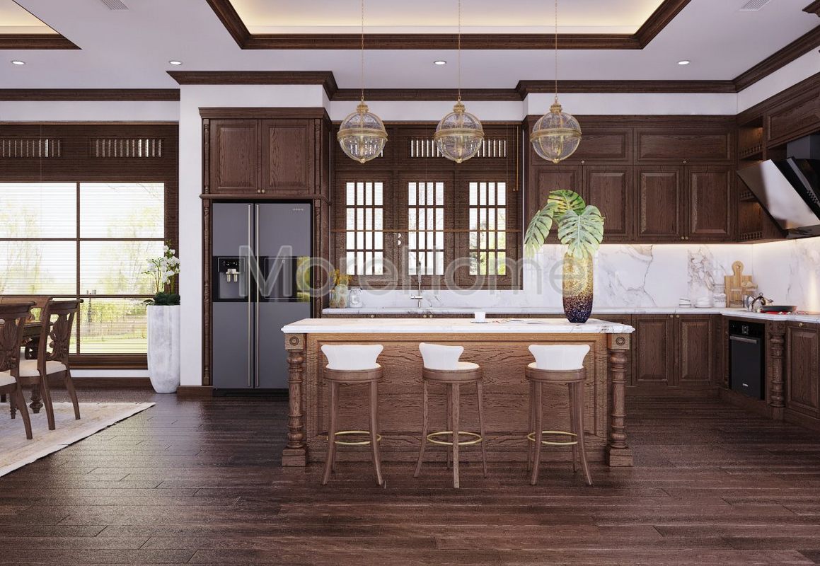 Thiết kế nội thất biệt thự gỗ đẹp TP Pleiku Gia Lai