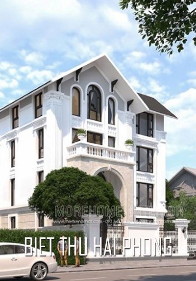 Thiết kế kiến trúc biệt thự đẹp tại KĐT Đằng Hải Hải An Hải Phòng tân cổ điển