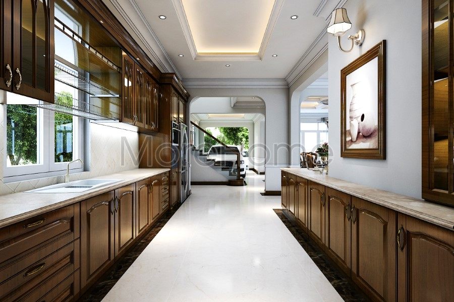 Thiết kế nội thất phòng bếp biệt thự Nam Long