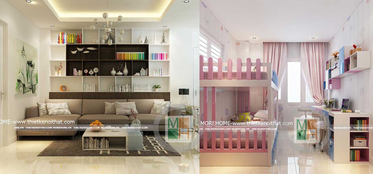 Cải tạo nội thất căn hộ nhỏ 66m2 hiện đại đẹp - Quận 7 - Hồ Chí Minh