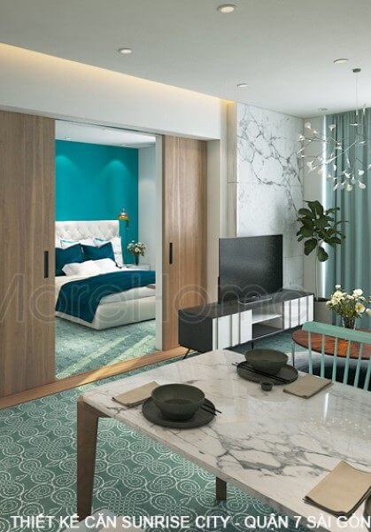 Thiết kế căn hộ hiện đại một phòng ngủ Sunrise City - Quận 7 Sài Gòn