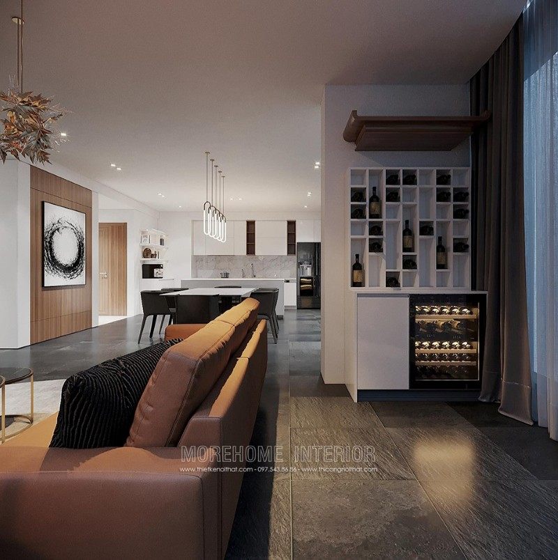 Thiết kế phòng khách chung cư vinhome bason quận 1 hcm