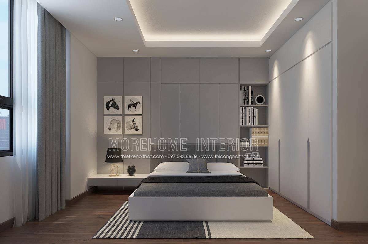 Thiết kế nội thất phòng ngủ chung cư ngoại giao đoàn bắc từ liêm hà nội