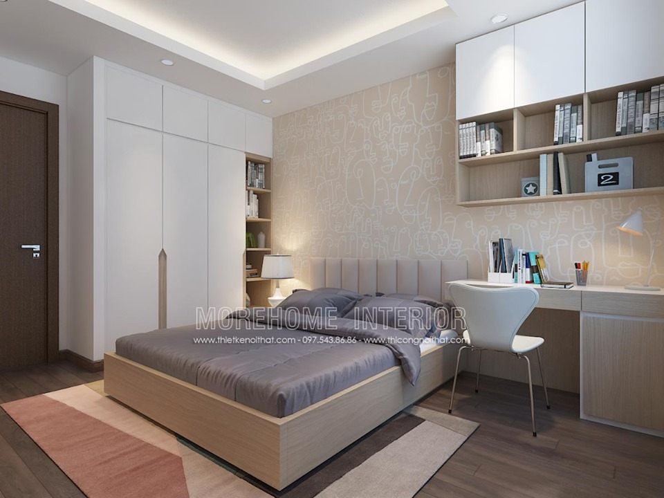 Thiết kế nội thất phòng ngủ chung cư ngoại giao đoàn bắc từ liêm hà nội