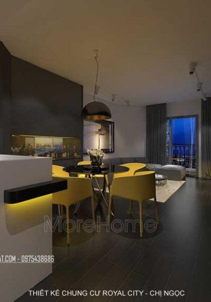 Thiết kế nội thất chung cư hiện đại Royal City - Chị Ngọc