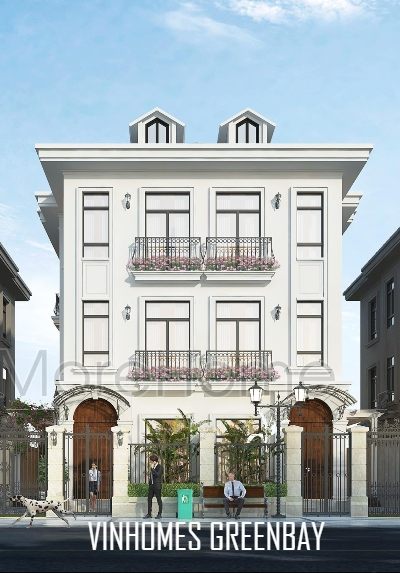 Thiết kế kiến trúc và nội thất biệt thự gỗ óc chó tân cổ điển Vinhomes GreenBay  