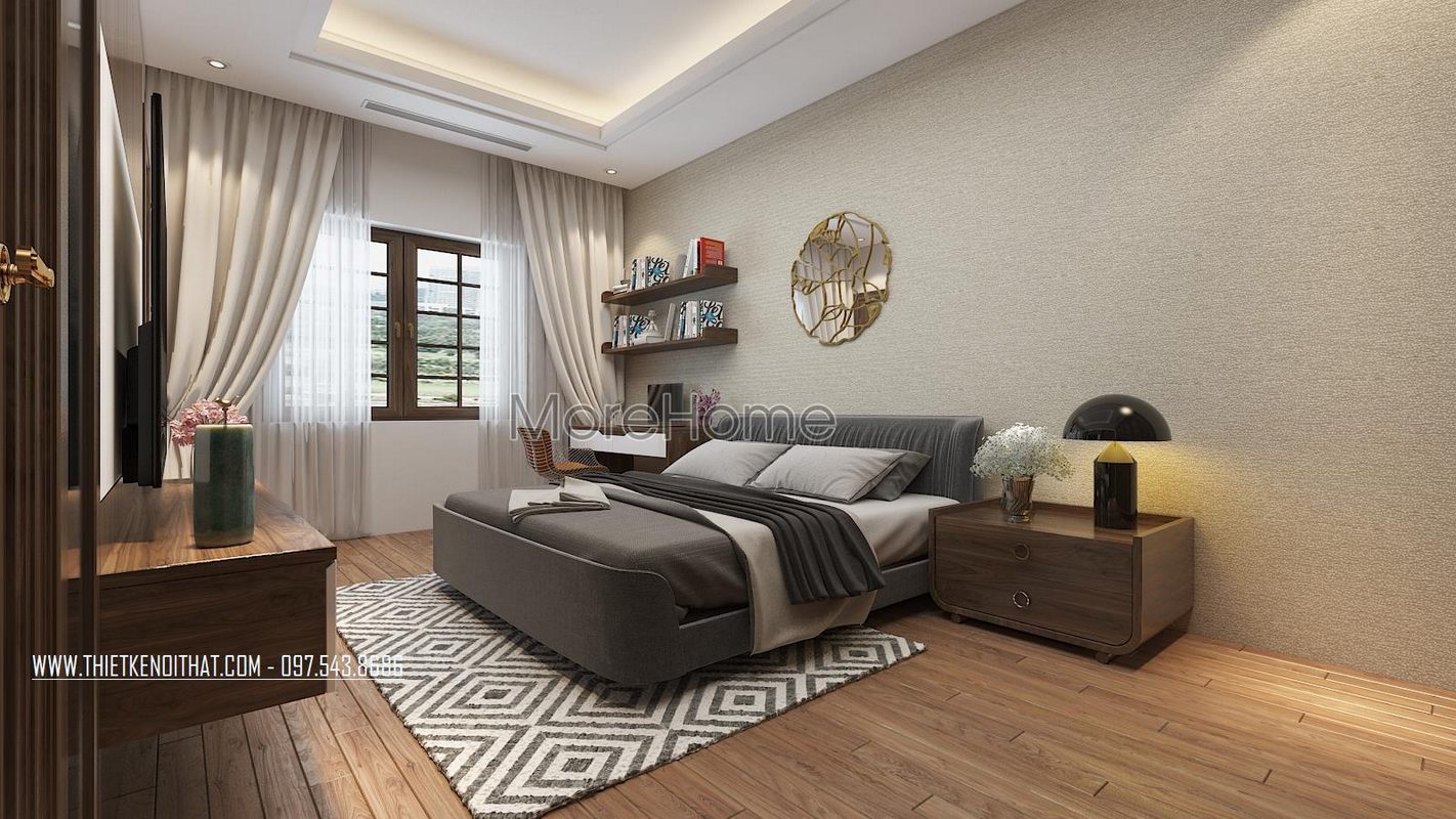 Thiết kế nội thất phòng ngủ nhà lô phố maison du park phạm văn đồng