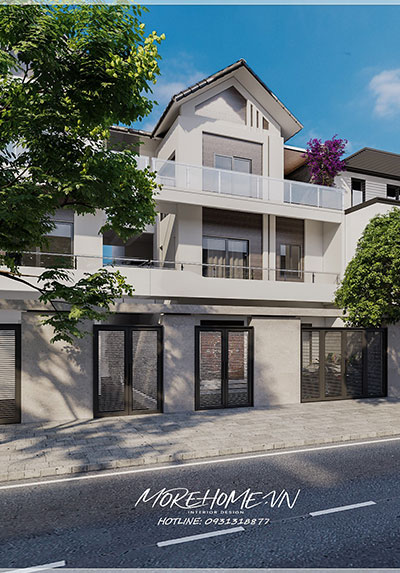 Thiết kế nhà đẹp 3 tầng hiện đại tại Vinh Nghệ An ấn tượng với nội thất gỗ óc chó sang trọng