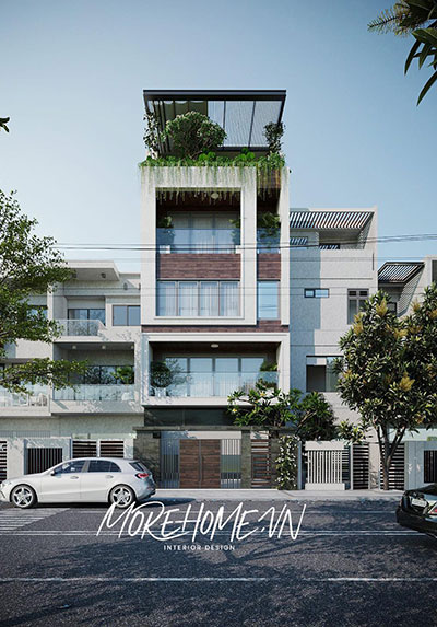 Thiết kế mặt tiền nhà phố 4 tầng hiện đại, sang trọng tại Hải Phòng