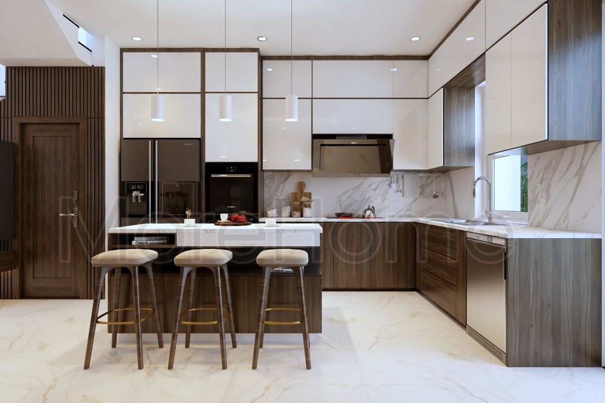 Thiết kế nội thất phòng ăn nhà phố palm city quận 2 