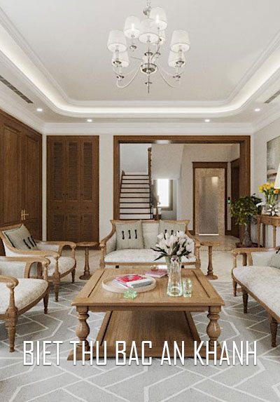 Thiết kế nội thất biệt thự bằng gỗ óc chó đẹp, cao cấp tại Splendora Bắc An Khánh