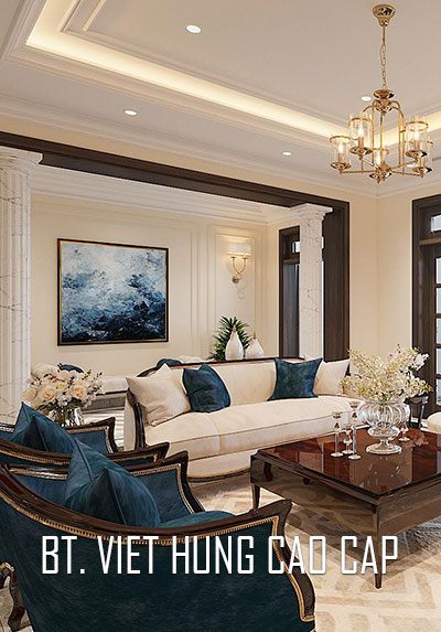 Thiết kế kiến trúc, nội thất biệt thự tân cổ điển Cao Cấp tại Việt Hưng