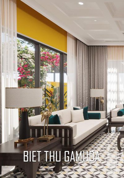 Thiết kế nội thất biệt thự Gamuda đậm phong cách Đông Dương