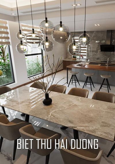 Thiết kế nội thất biệt thự phố hiện đại cao cấp, đẹp, sang trọng tại Hải Dương