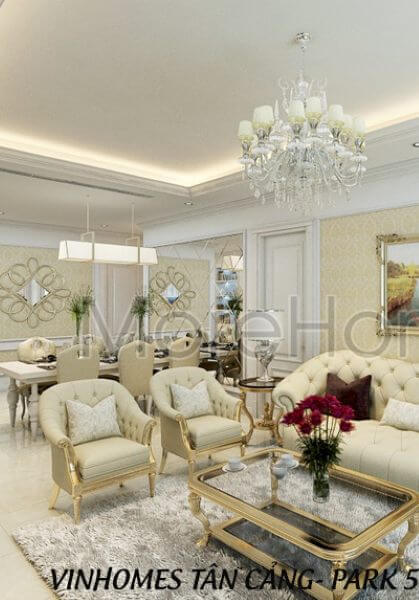  Thiết kế nội thất căn hộ Vinhomes - phong cách Tân Cổ Điển