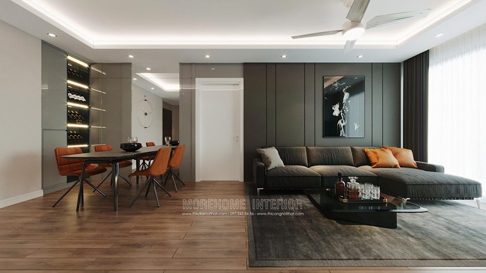 Thiết kế nội thất phòng khách chung cư imperia sky garden minh khai hà nội