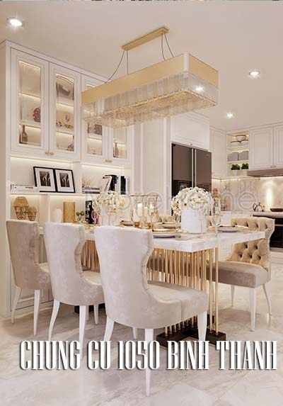  Thiết kế nội thất chung cư tân cổ điển tại 1050 Bình Thạnh TP. HCM nhẹ nhàng thanh lịch