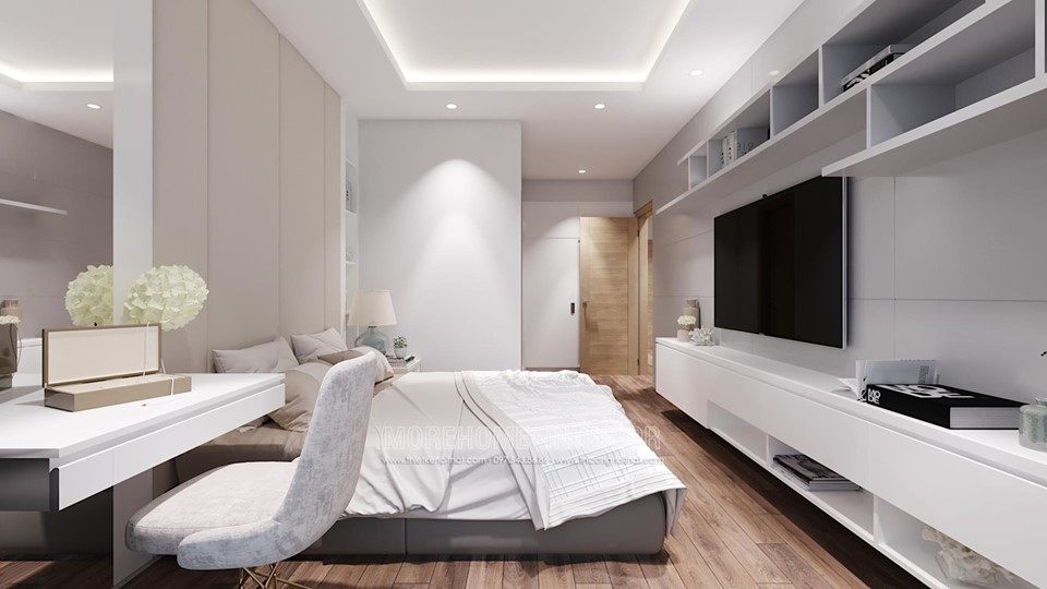 Thiết kế nội thất phòng ngủ chung cư vinhomes skylake phạm hùng