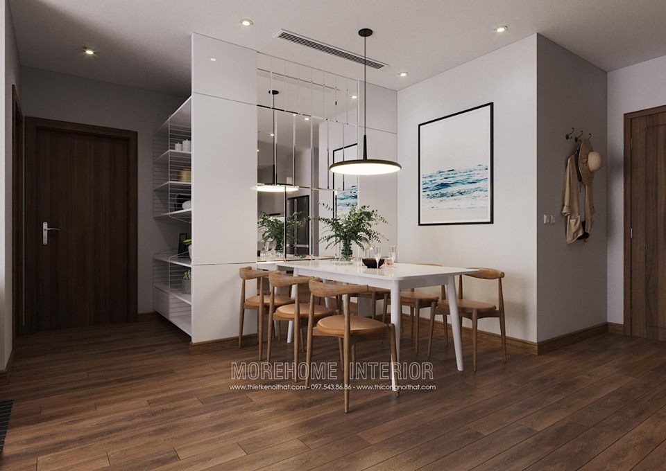 Bàn ăn hiện đại cho chung cư vinhomes skylake phạm hùng