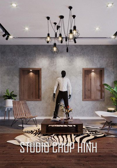 Thiết kế studio chụp ảnh quần áo phong cách hiện đại, đẹp, sang trọng.